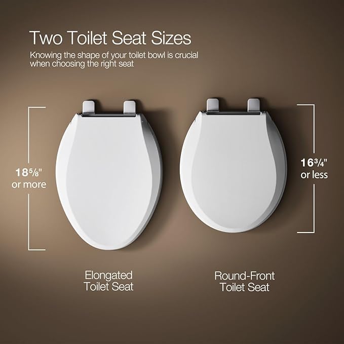 KOHLER 25875-0 Hyten 3" Height, Elevated Soft Close Elongated Toilet Seat, Contoured Seat with Grip-Tight Bumpers, Quick-Attach Hardware, No Slam Toilet Seat, White