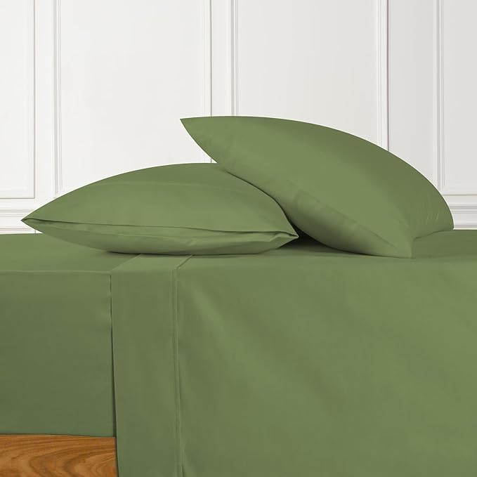 URBANHUT 700 Thread Count Egyptian Cotton King Sheets, 4Pc Sheet Set Soft Luxury Bed Sheets for King Size Bed, Sateen Weave Hotel Sheets, 16'' Elasticized Deep Pocket - Sage
