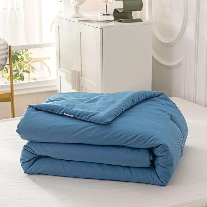 KAREVER Lake Blue Comforter Queen Blue Bedding Set 3 Pieces Light Blue Comforter Set 1 Blue Queen Comforter with 2 Pillowcases
