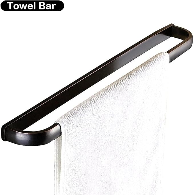 WINCASE Bronze Bathroom Accessories, Oil Rubbed Towel Bar Set 24 Inch, Hardware 4 Pieces ORB Towel Rod Toilet Paper Holders Robe Hook Wall Mounted