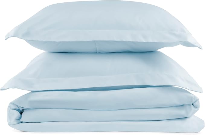 PeachSkinSheets 1500tc Level of Softness Soft Cooling Duvet Cover Set | Queen/Full Size - Beach Blue