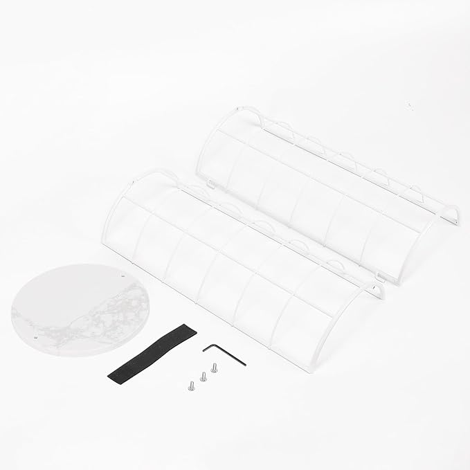 NearMoon Toilet Paper Organizer Stand, Free Standing 3 Rolls Tissue Storage, Metal Bathroom Accessory, Rustproof Toilet Roll Holder for Kitchen Countertop Inside Cabinet Shelf(Marble Base, White)