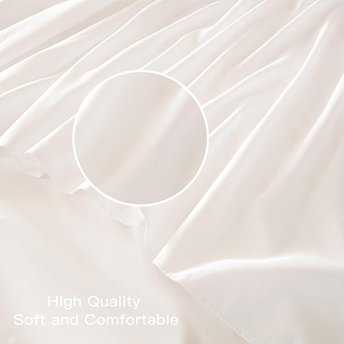 TSUTOMI Bed Skirt Twin Size Ruffled Bed Skirt with Split Corners, 22 Inch Drop Dust Ruffle Bed Skirts with Platform, Gathered Style, 100% Microfiber,White
