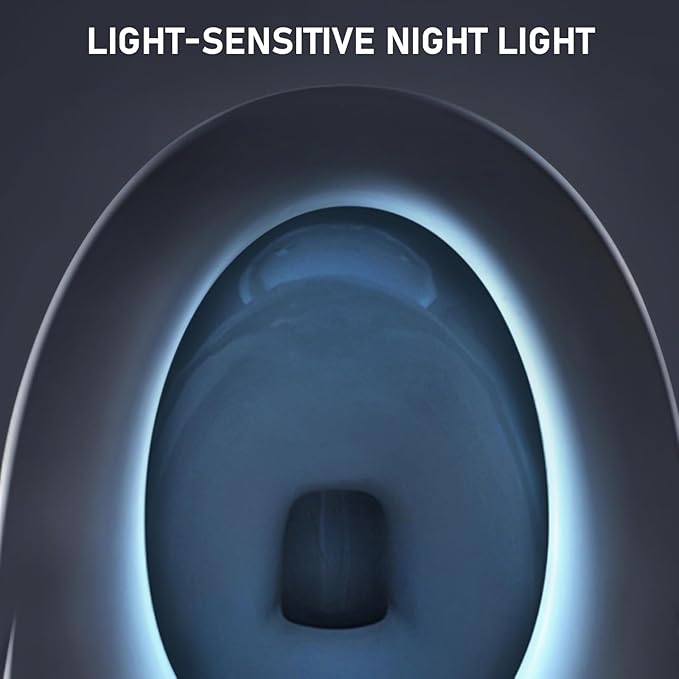 iliD Heated Toilet Seat, Elongated Seat, Three Levels of 90°F, 95°F,100°F, 3D Curved, Lid and Seat Soft Close, Light-sensitive Night Light, IPX4