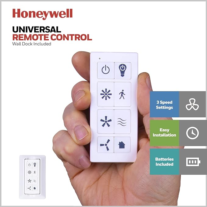Honeywell Ceiling Fans Carnegie Industrial 52 Inch Ceiling Fan with Light, Remote Control Fan, LED Indoor Fan with 5 Blades, Black Oak and Brown Mopane Blade Finish Options, Copper (51459-01)