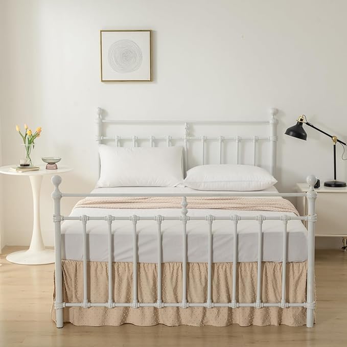Tufted Dot Bed Skirt King Size,Ruffled Bed Skirt with Split Corners, King Bed Skirt 14 Inch Drop, Boho King Size Bed Skirt Camel for Ruffled Bed Skirt with Split Corners, Bed Skirt King Size