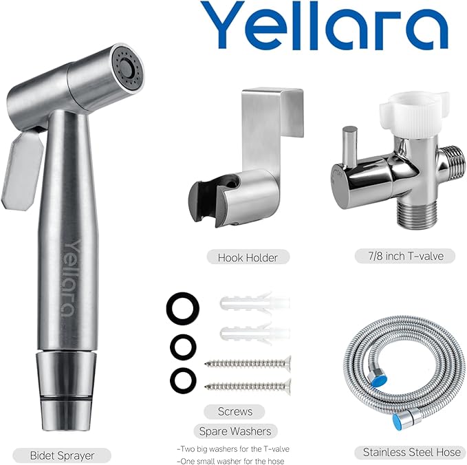 Handheld Bidet Sprayer for Toilet - Feminine Wash, Toilet Cleaning - Stainless Steel, Adjustable Water Pressure, Easy Installation