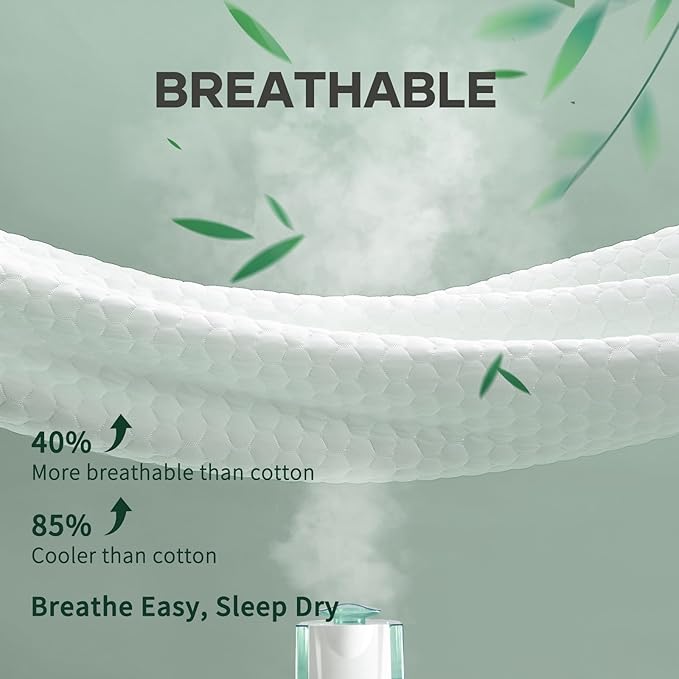 OhGeni 100% Waterproof Mattress Protector, California King Pad, Fits 6"-20" Mattresses Deep Pocket, Cooling for Taller Person, Breathable Fitted Sheets, Soft Bed Cover, Noiseless, Machine Washable