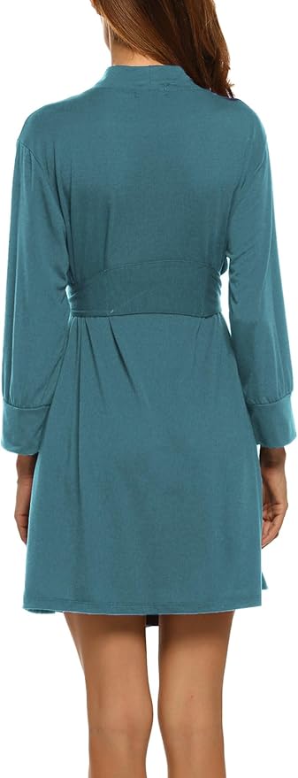 HOTOUCH Womens Robe Lightweight Short Knit Bathrobe Soft Ladies Sleepwear with Pockets