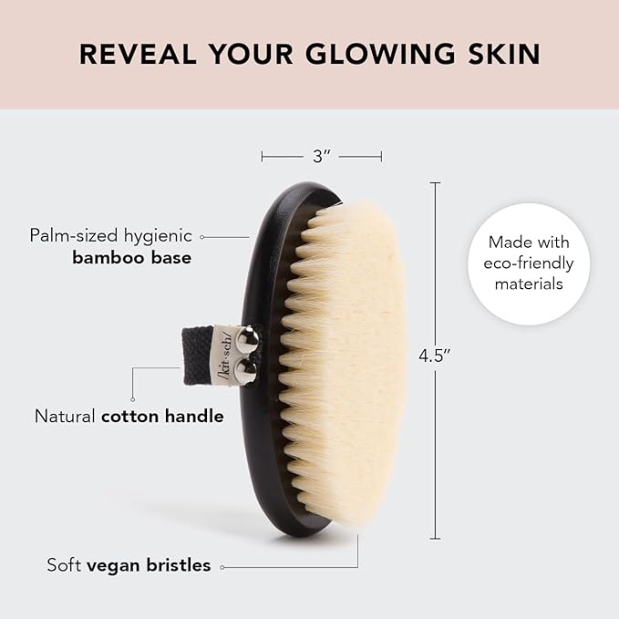 Kitsch Dry Brushing Body Brush & Exfoliating Sugar Body Scrub Bar with Discount