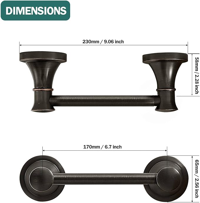 Hoimpro Wall Mounted Rustproof Toilet Tissue Paper Holder Bathroom Accessories Toilet roll Paper Hanger, Oil Rubbed Bronze