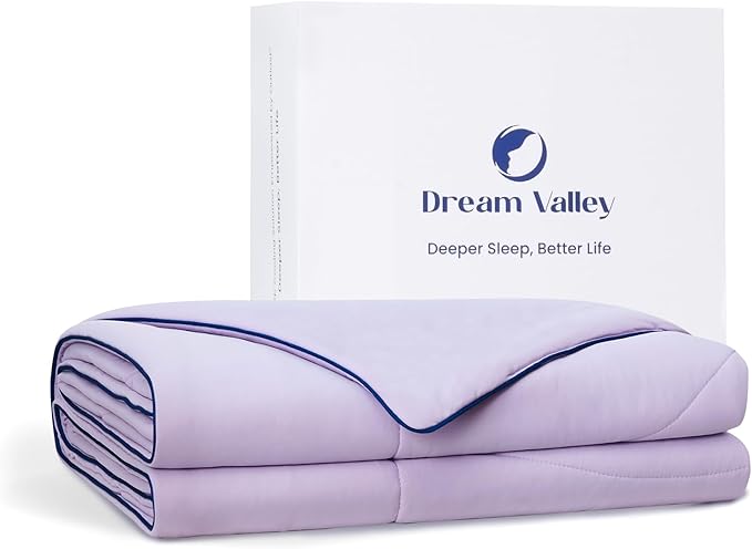 Dream Valley® Outlast® Deepsleep Cooling Comforter, King Size, NASA-Grade Space Technology Cooling Blanket for Hot Sleepers Night Sweats, Q-Max > 0.45 Aerocool™ Breathable, Lavender Fog, 106"x90"