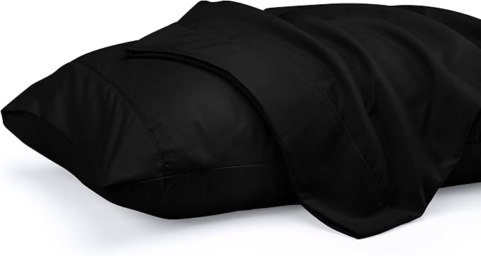 Pillow Covers by Utopia Bedding - Queen Size 2-Pack – Soft Brushed Microfiber – Perfect for Hospitals, Hotels, Guest Rooms – Oeko-TEX Certified, 20x30 Inches (Black)