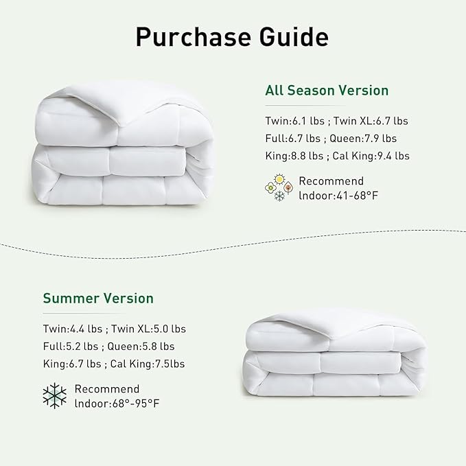 100% Viscose Made from Bamboo Comforter, Soft Lightweight King Size Summer Cooling Comforter Down Alternative Duvet Insert ，8 Corner Tabs, （White-Summer，102x90）