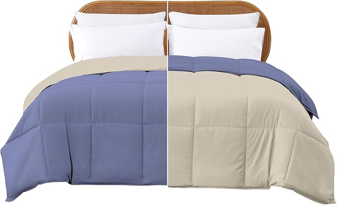 Modern Threads Down Alternative Reversible Comforter Blue/Cream Twin