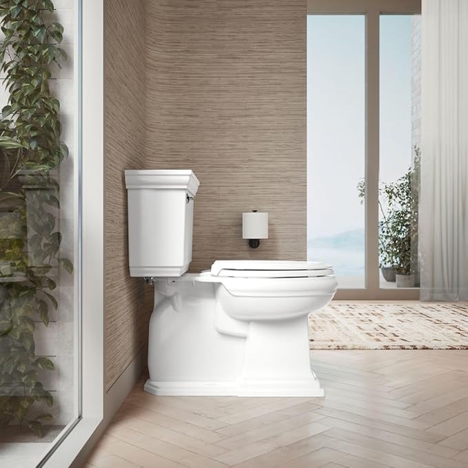 KOHLER 24764-RL-0 Rutledge Nightlight ReadyLatch Slow Close Toilet Seat, Elongated, Quiet-Close Lid and Seat, Grip-Tight Bumpers, White