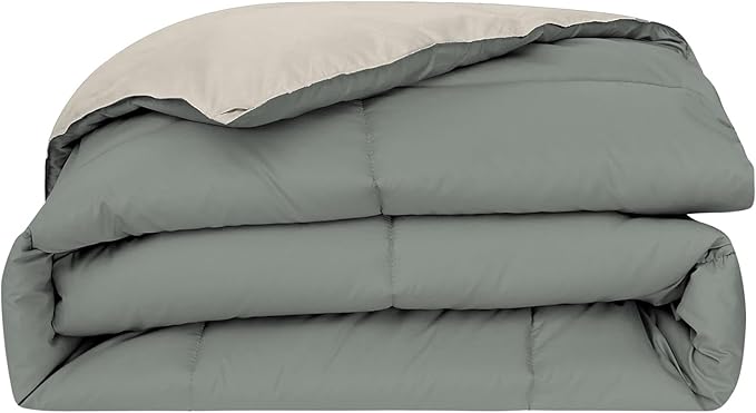 Modern Threads Down Alternative Reversible Comforter Sage Green/Cream King