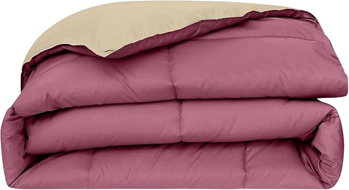 Modern Threads Down Alternative Reversible Comforter Red/Beige Queen