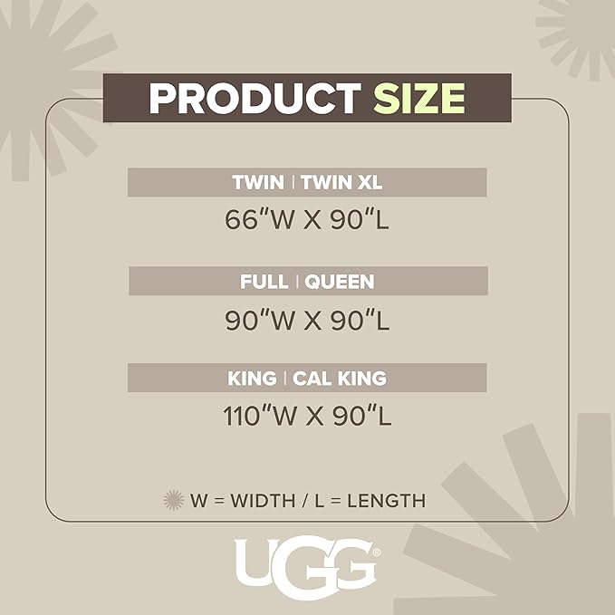 UGG Plush Twin Blanket, Soft Cozy Fleece Blanket for Bed, Luxury Fluffy Oversized Throw for Couch, Washable Hypoallergenic Dorm Essentials, 66" x 90", Denim Blue (Whitecap)