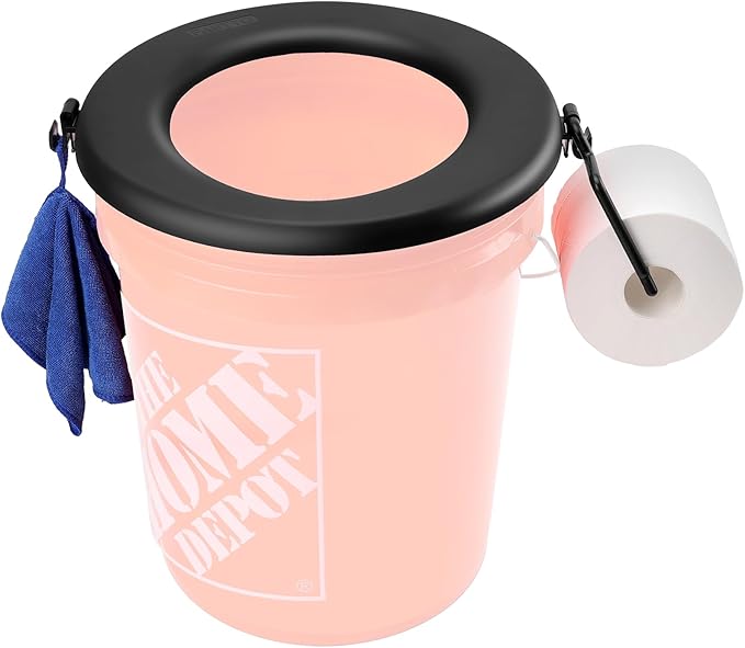 Bucket Toilet Seat, Portable Toilet Seat for 5 Gal Buckets, Camping Toilet Seat, Snap-on Toilet Seat for Outdoor, Camping, Hiking, Emergency, Car, Boat, RV Travel
