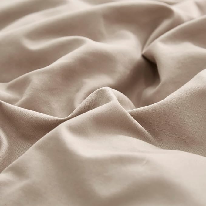 KAREVER Deep Champagne Comforter Set Full Cream Coffee Bedding Set Khaki Blanket Women Soft Dark Champagne Bedding Set Men Breathable Taupe Comforter Set