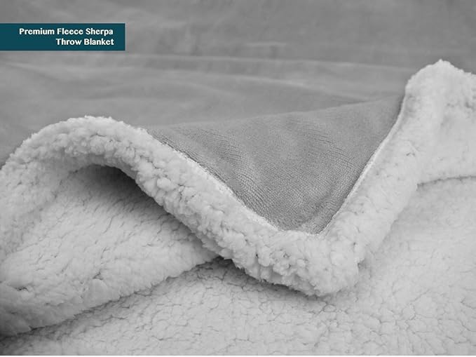 Pavilia Sherpa Fleece Blanket for Bed, King Size, Light Grey, Plush Soft Fuzzy, Cozy Reversible Winter Blanket for Women & Men, 90x108 Inches