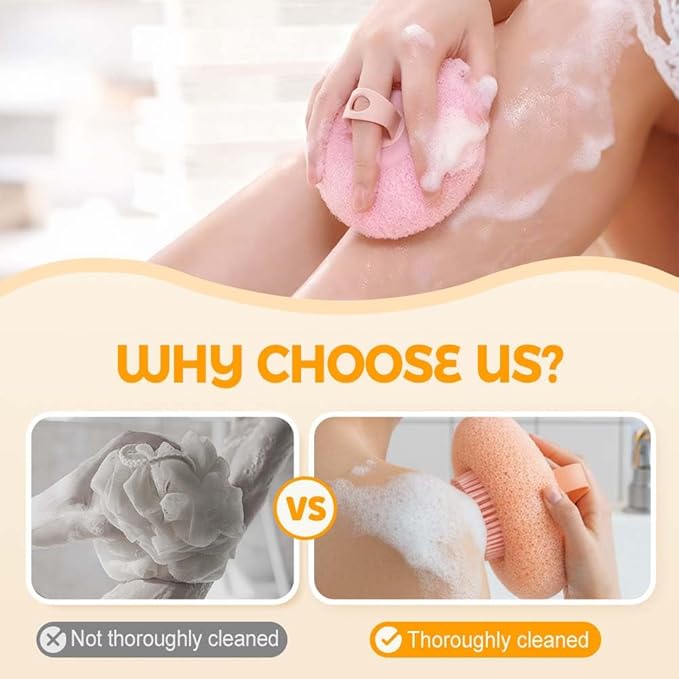 Super Soft Sunflower Suction Cup Bath Ball, 2025 New Exfoliating Bath Bath Sponge Cleaning Brush with Finger Rings for Women and Men (Set, 4 pcs)
