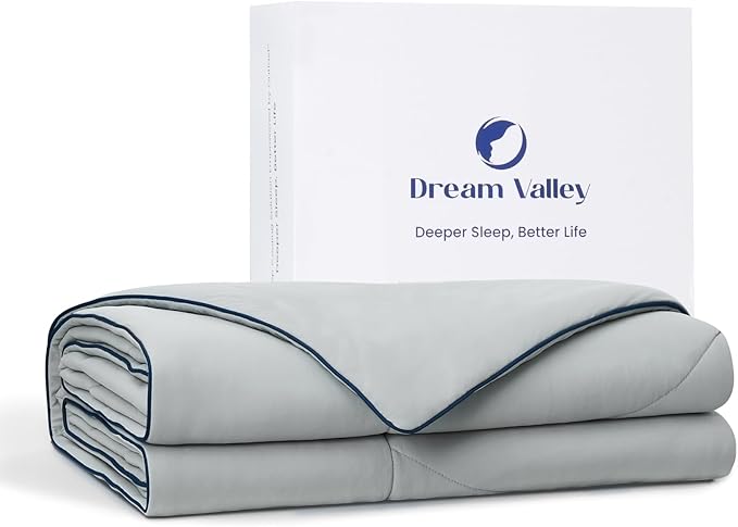 Dream Valley® Outlast® Deepsleep Cooling Comforter, Twin Size, NASA-Grade Space Technology Cooling Blanket for Hot Sleepers Night Sweats, Q-Max > 0.45 Aerocool™ Breathable, Cool Grey, 68"x90"