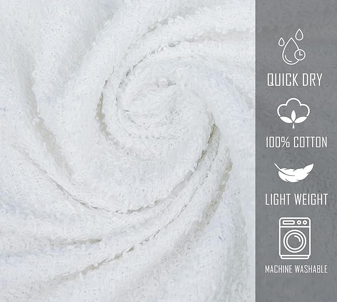 100% Cotton Bath Towel Set Pack of 60|500 GSM|Soft Large Bath Towel|Super Absorbent|Quick Dry|Ideal for Pool Home Gym Spa Hotel|Perfect for Daily Use|Bath Towel Set 24 x 44 Inches|White
