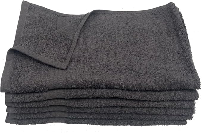 Towel Supercenter 16X27 Salon Hand Towels Colors (36Pack, 60Pack, 120Pack) 100 Percent Cotton for Hair Salons, Nail Salons, Tanning Salons, Bathroom from Towelsupercenter (Charcoal Grey, 60)