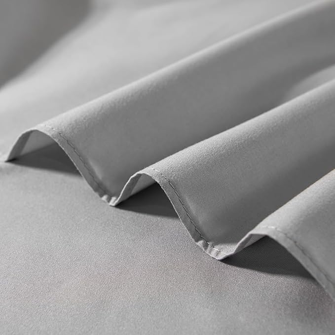 Light Grey Bed Skirt King Size Ruffled Bed Skirt with Split Corners, King Bed Skirt 12 Inch Drop, King Size Bed Skirt Grey for Ruffled Bed Skirt with Split Corners, Bed Skirt King Size