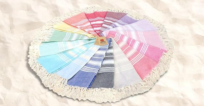 Bazaar Anatolia Turkish Beach Towel – 100% Cotton, Quick Dry, Sand Free Towel for Bathroom, Camping, Travel, Lavender – Oversized 71x39 Inches – Stripe Lilac