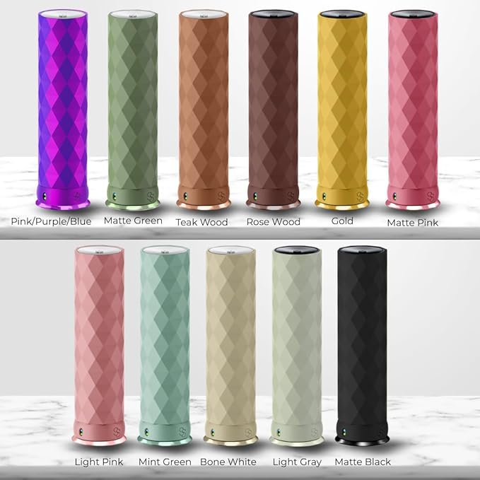 Waterless Essential Oil Hotel Scent Diffuser - Cold Air Diffuser - Covers 1000 sq. ft. - Waterless Diffuser for Home, Office & Hotel (Black + Interchangeable Sleeve) (Black + Matte Pink Sleeve)