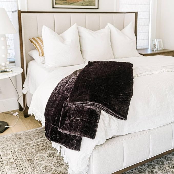 Minky Designs Jaguar Black Minky Blanket – Ultra Soft Faux Fur Throw Blanket for Couch, Bed & Home – Fluffy, Warm & Luxurious – Posh Collection (Medium, 50x60)