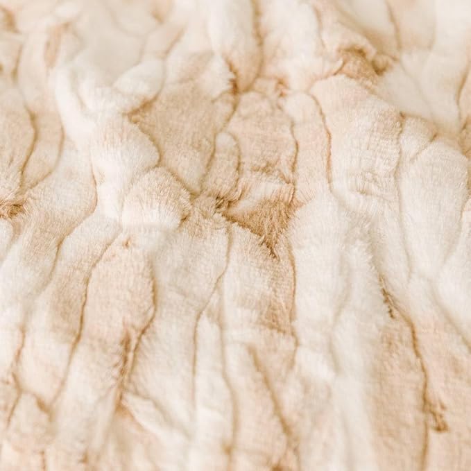 Minky Designs Crème Brulee Minky Blanket – Ultra Soft Faux Fur Throw Blanket for Couch, Bed & Home – Fluffy, Warm & Luxurious – Posh Collection (X-Large, 60x84)