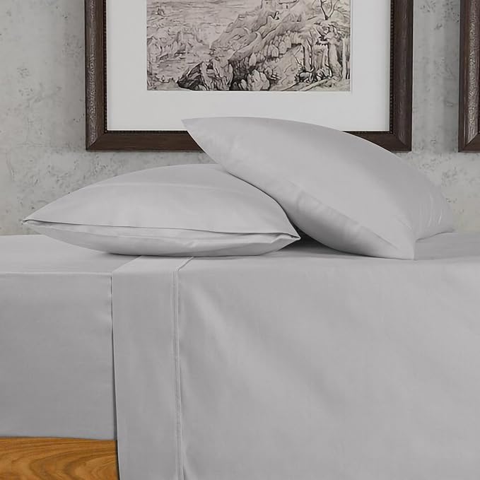 URBANHUT 700 Thread Count Egyptian Cotton Sheets King Size, 4Pc Sheet Set Soft Luxury Bed Sheets for King Size Bed, Sateen Weave Hotel Sheets, 16'' Elasticized Deep Pocket - Silver Grey