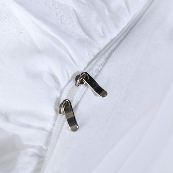 QSH White Ruffle Duvet Cover Queen Washed Cotton Farmhouse Shabby Boho Chic Bedding Comforter Quilt Cover 3 Pieces Vintage Aesthetic French Country Queen Bed Set Extra Soft Breathable