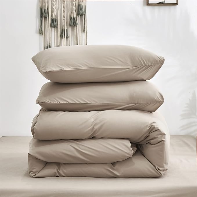 Cream Coffee Comforter Set Queen Khaki Bedding Comforter Set Full Dark Champagne Solid Blanket Quilts Cream Khaki Modern Soft Breathable Taupe 3 Piece Light Coffee Bedding Set for Queen Bed