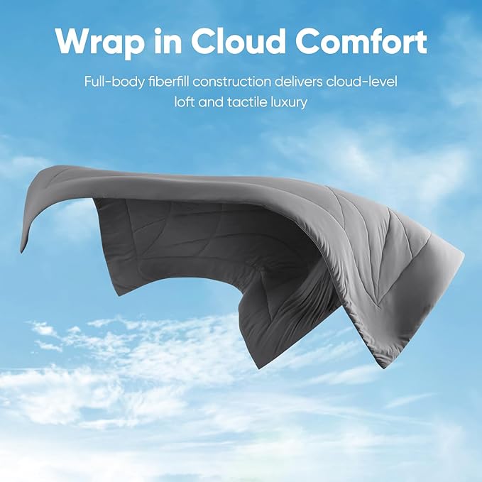 Elegear Revolutionary Cooling Comforter King Absorbs Body Heat to Keep Cool, Cooling Blanket for Hot Sleepers Japanese Arc-Chill 3.0 Cool Tech Fabric Summer Comforter Hypo-Allergenic Cool Quilt-Gray