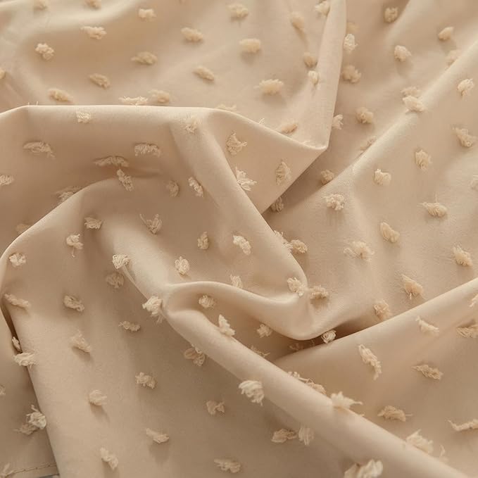 Tufted Dot Bed Skirt King Size,Ruffled Bed Skirt with Split Corners, King Bed Skirt 14 Inch Drop, Boho King Size Bed Skirt Camel for Ruffled Bed Skirt with Split Corners, Bed Skirt King Size