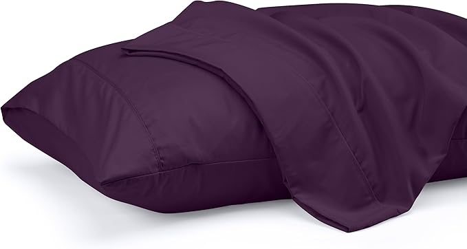 Pillow Covers by Utopia Bedding - King Size 2-Pack – Soft Brushed Microfiber – Perfect for Hospitals, Hotels, Guest Rooms – Oeko-TEX Certified, 20x40 Inches (Dark Purple)