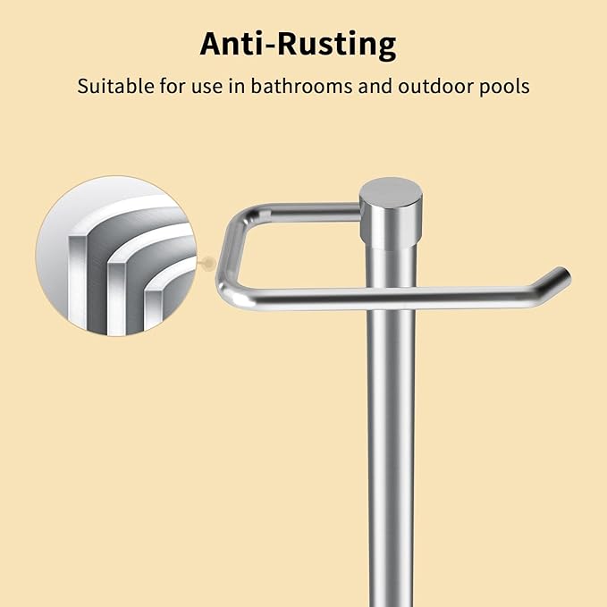 YUMORE Hand Towel Holder Stand Countertop Towel Rack Free Standing Towel Bar Hanger for Bathroom Kitchen (Brushed Nickel)