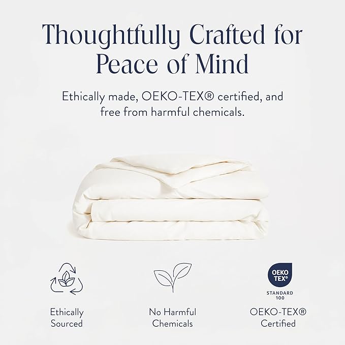 Brooklinen Luxury Percale Duvet Cover – 100% Cotton, Cool, Crisp, Extra-Long Corner Ties, Button Closure, Soft & Breathable – Machine Washable, Duvet Cover Full/Queen Bed Sizes (Cream)