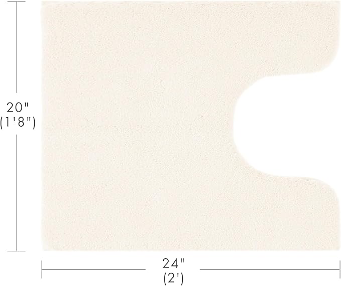 Madison Park Signature Non Slip, Luxrurious Plush Mat, Absorbent, Quick Dry, Spa Design Bath Room Décor Marshmallow Bathroom Rug, 1'8" x 2' (Contour), Cream
