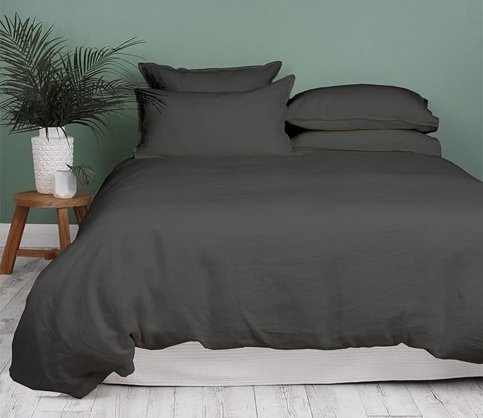 1000 Thread Count King Duvet Cover 100% Egyptian Cotton Hotel Luxury Quality 1 Piece Comforter Cover All Season Breathable Zipper Closure & Corner Ties (Cal King/King, Dark Grey)