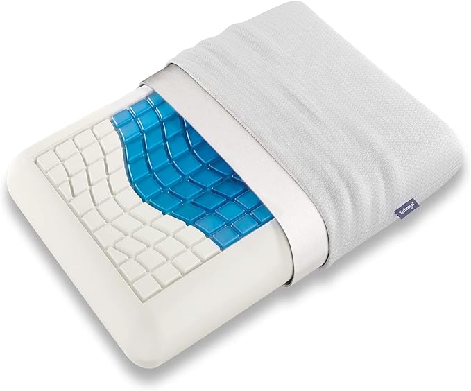 Medium Essential Gel Pillow – 4.5" Memory Foam w/ Cooling Gel Zone for Heat Reduction, Compact Profile for All Sleep Positions & Travel, Washable Cover, Pressure Relief & Neck Alignment – Italian-Made