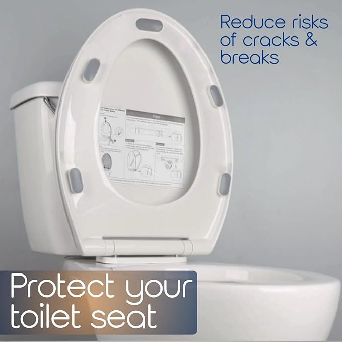 Toilet Seat Bumpers for Use with Bidet - Stops Sliding & Wobbling - Distributes Weight Evenly to Prevent Damage to Seat or Bowl - Premium Adhesive Pads - 5pk