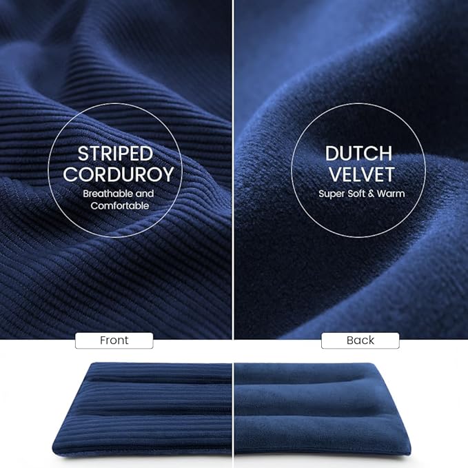 Microwave Heating Pad 6 x 12 Heating Pad Mini Microwave, Microwave Bean Bag Heating Pad for Neck and Shoulders, Moist Heat Pack Pillow Warm Compress for Knee, Wrist, Abdomen (Dark Blue) - 2 Pack