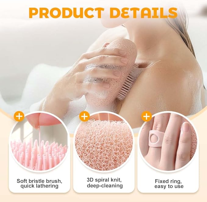 Super Soft Sunflower Suction Cup Bath Ball, 2025 New Exfoliating Bath Bath Sponge Cleaning Brush with Finger Rings for Women and Men (Blue, 4 pcs)