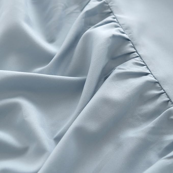 Bed Skirt Queen Size Ruffled Bed Skirt with Split Corners, 18 Inch Drop Dust Ruffle Bed Skirts with Platform, Gathered Style, 100% Microfiber, Grayish Blue